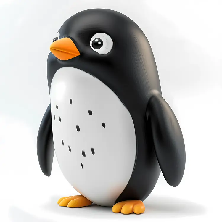 Cute Black and White Cartoon Penguin