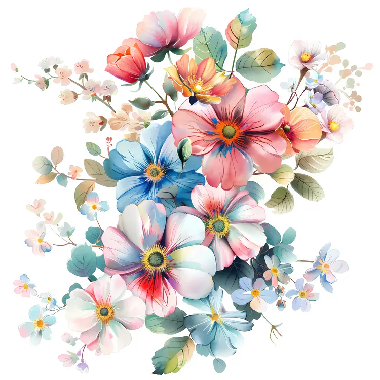 Pastel Colored Flowers