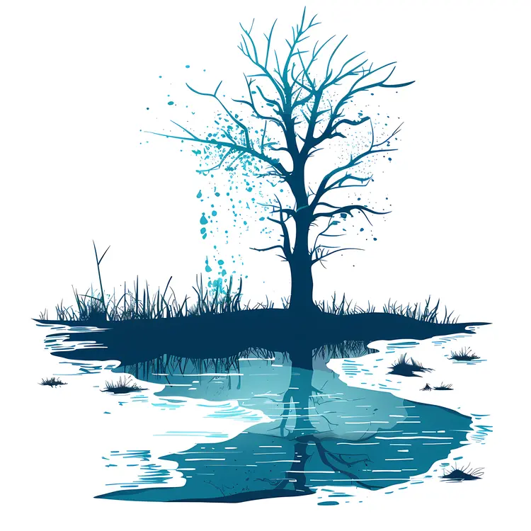 Bare Tree Reflection in Water