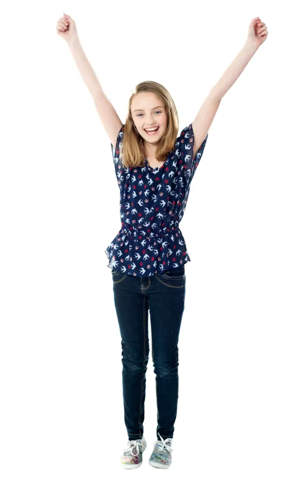 Joyful Girl Celebrating