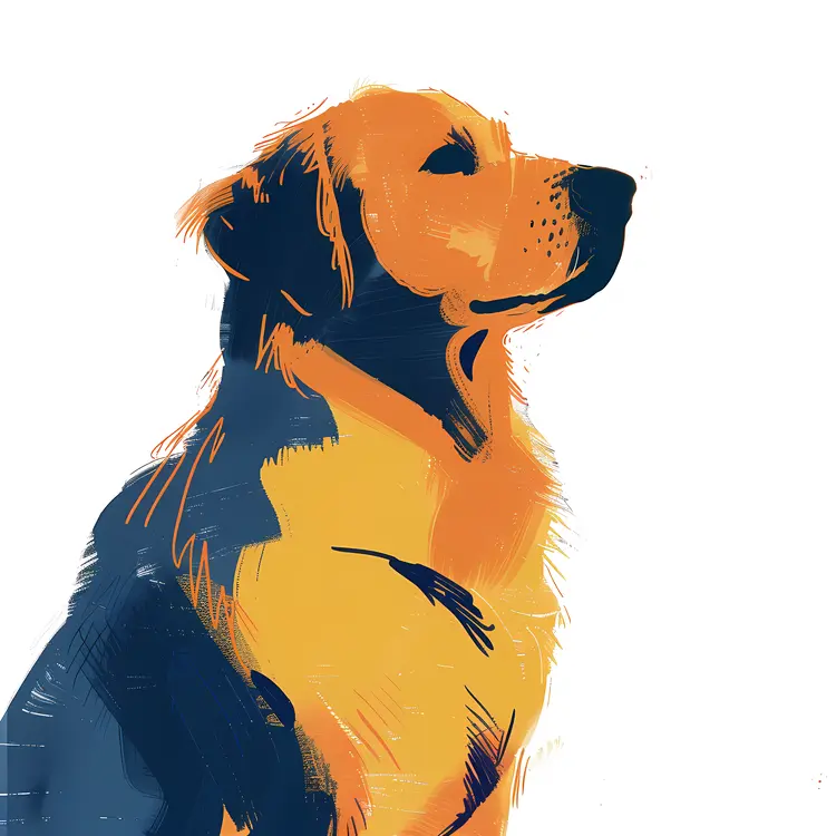 Colorful Golden Retriever Illustration