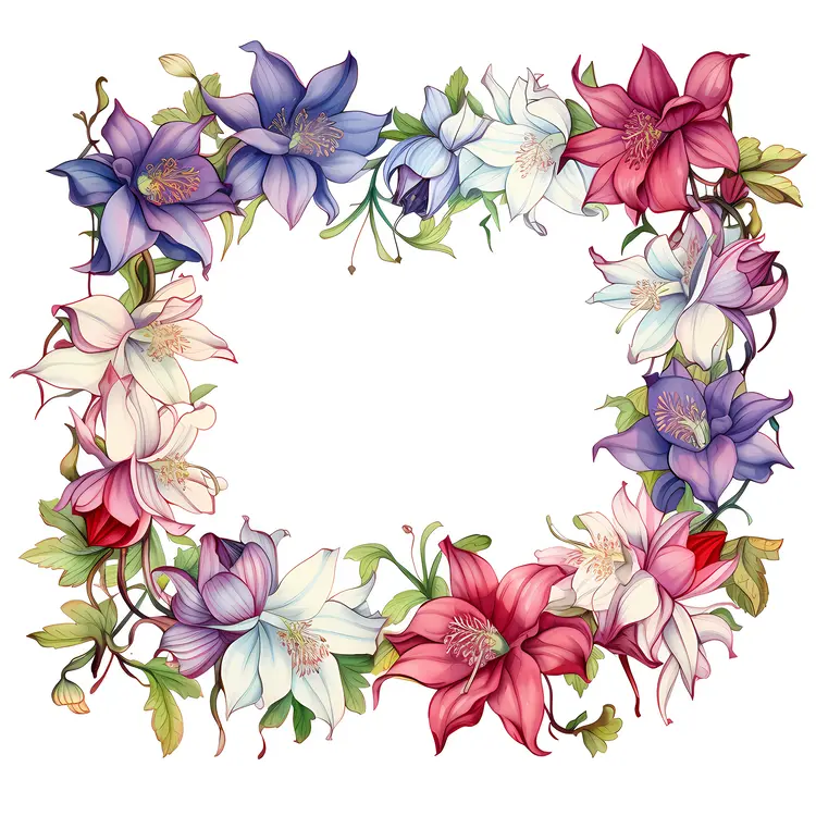 Multicolored Floral Frame