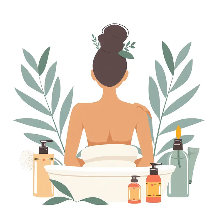 Spa Woman with Beauty Products