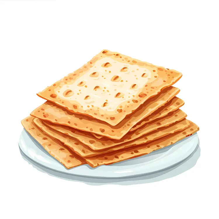 Stack of Crackers on a Plate