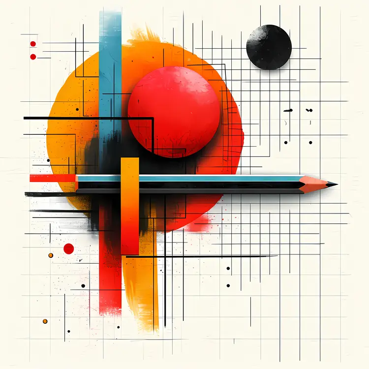Pencil with Abstract Geometric Shapes
