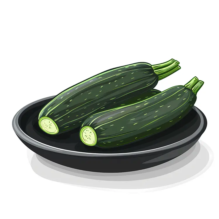 Fresh Green Zucchinis in a Plate