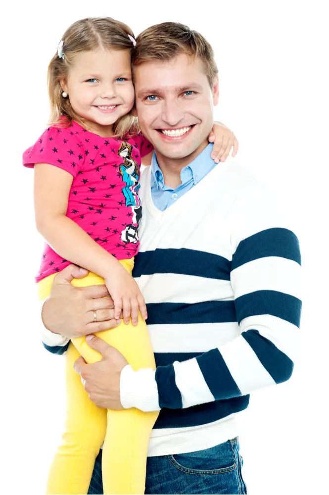 Father and Daughter Smiling Together
