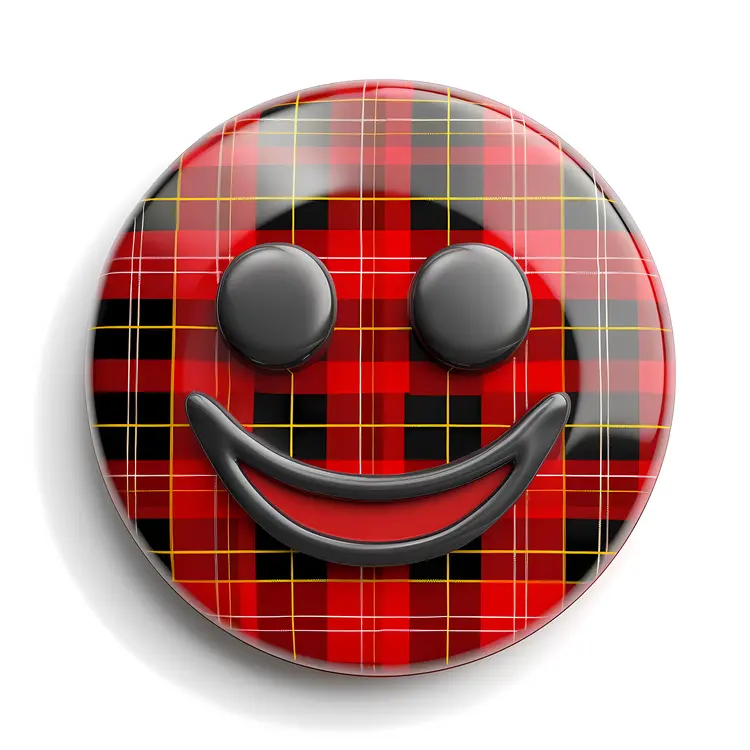 Smiley face with plaid pattern illustration