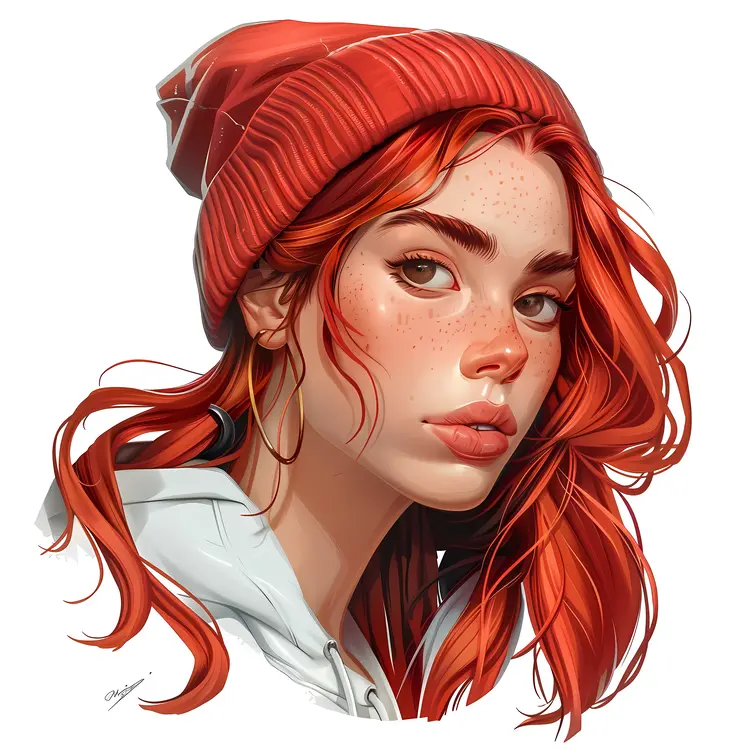Red-haired Girl with Beanie