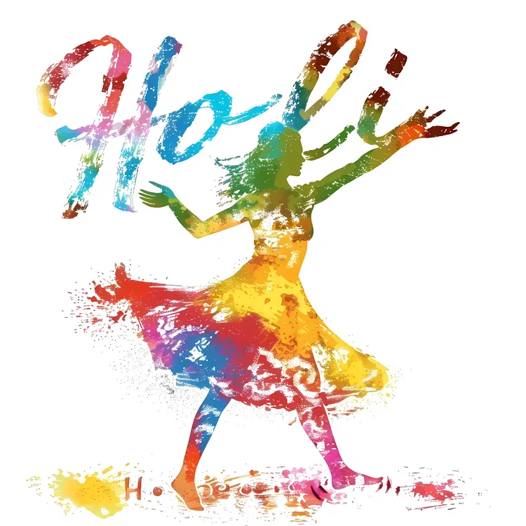 Colorful Dancing Figure for Holi Festival
