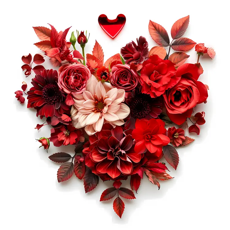 Heart-Shaped Flower Arrangement for Valentine's Day