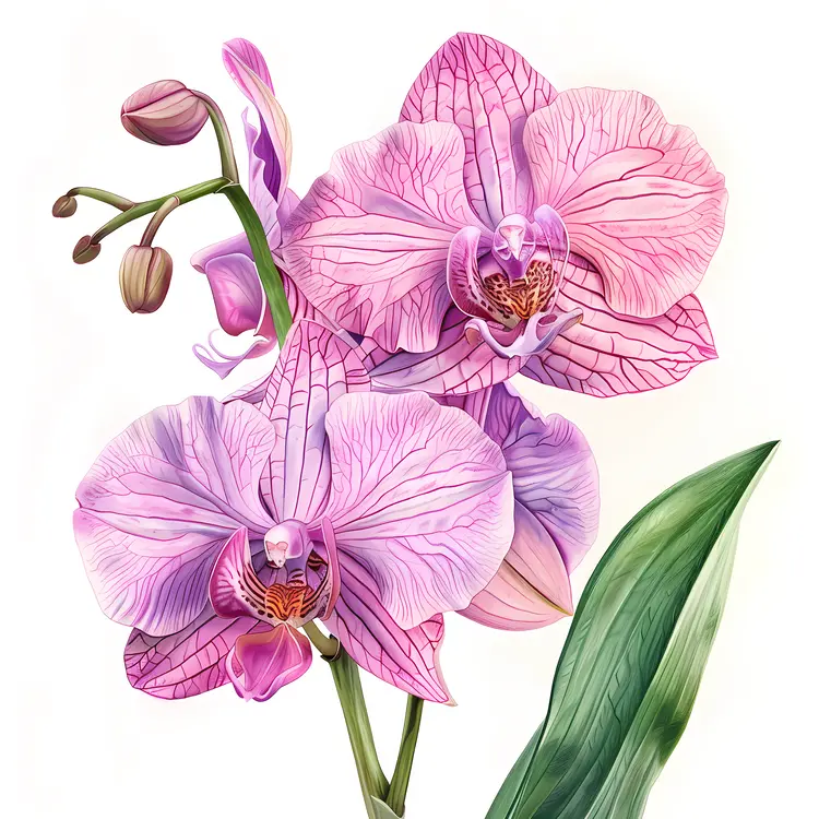 Elegant Purple Orchids Illustration