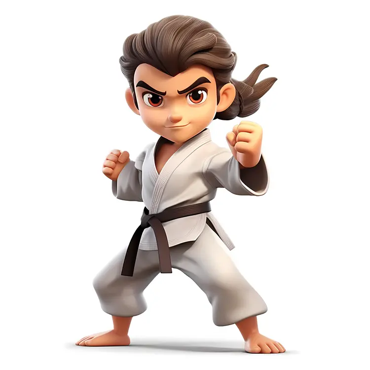 Karate Kid in Fighting Stance