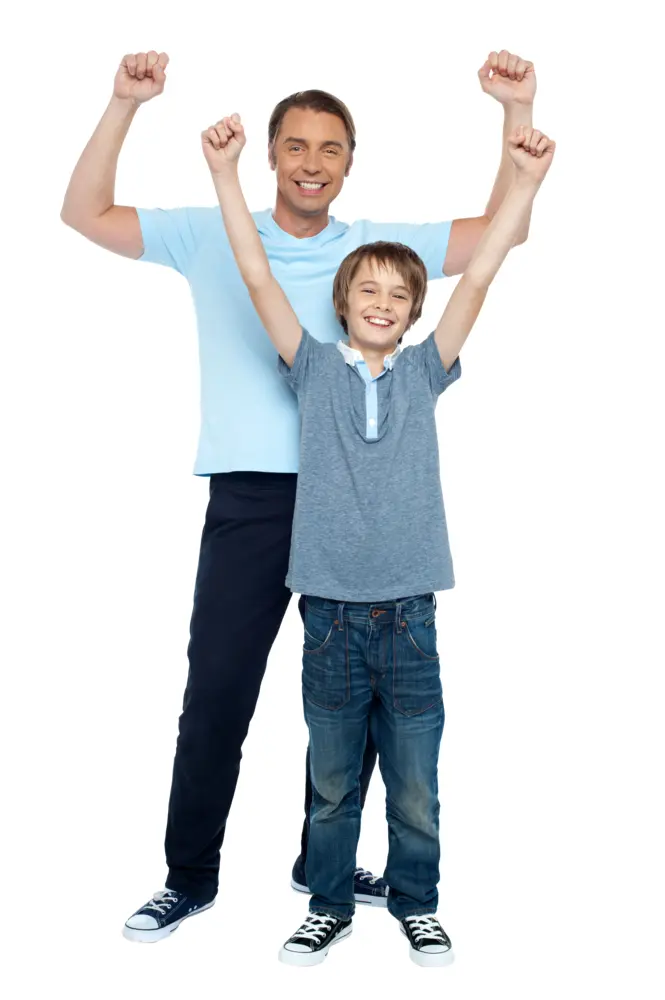 Father and Son Celebrating Together