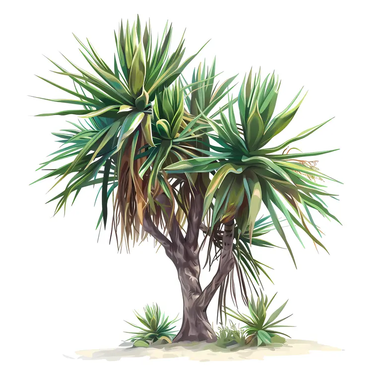 Yucca Tree with Spiky Leaves
