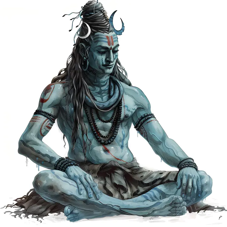 Shiva Digital Art in Meditation