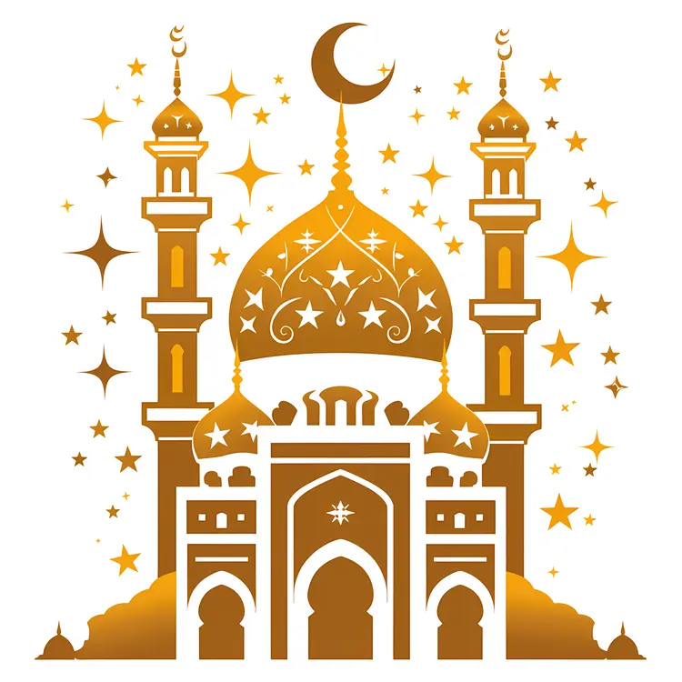 Golden Mosque Illustration