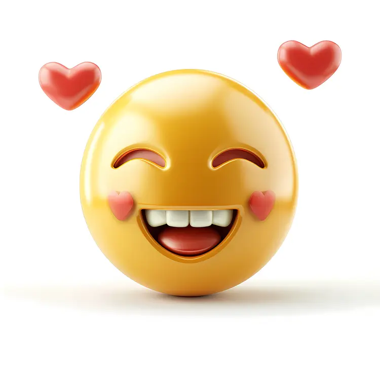 Happy Emoji with Hearts