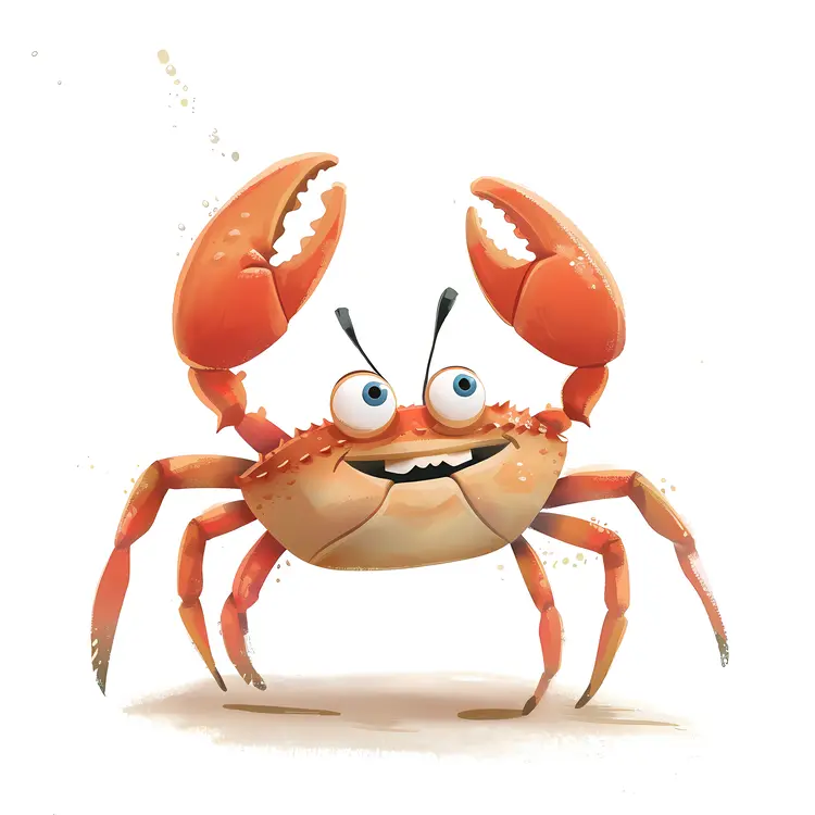 Cheerful Cartoon Crab