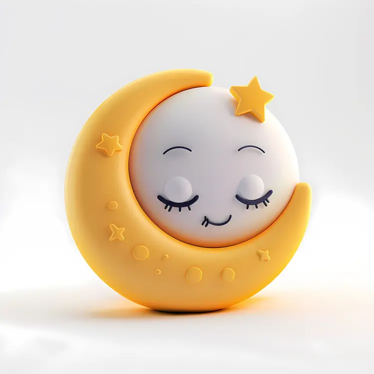 Cute Smiling Moon with Stars