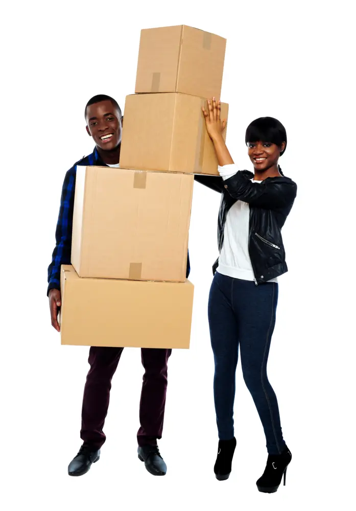 Couple Carrying Moving Boxes