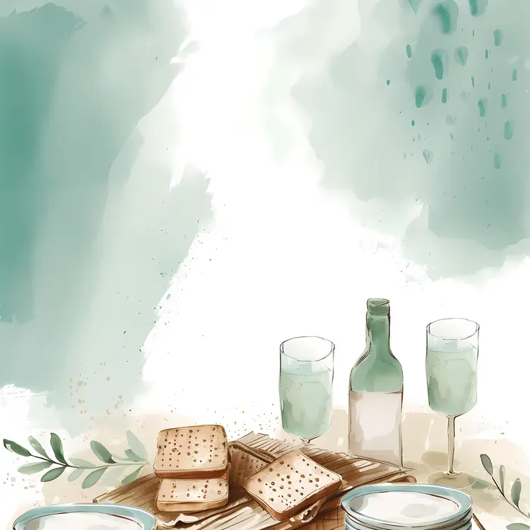 Wine and Crackers on a Table