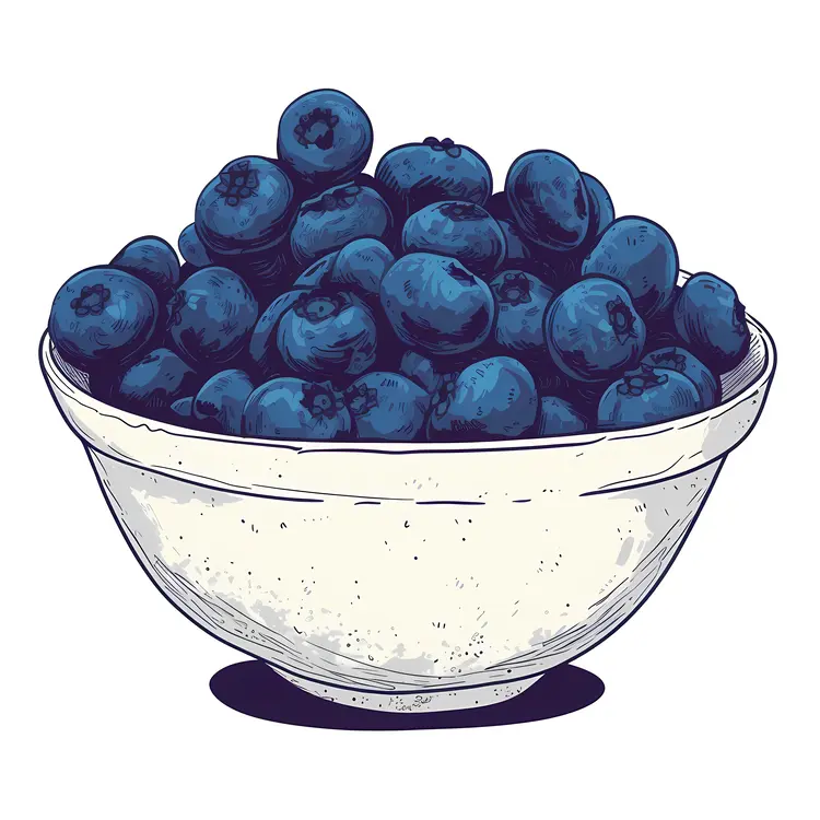 Organic Blueberries in a Bowl