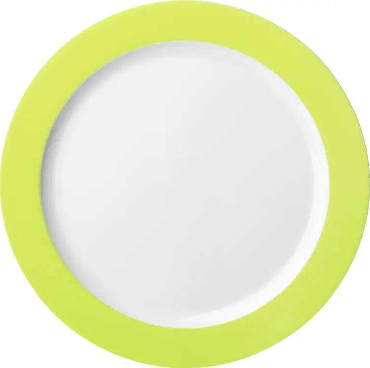 White Plate with Green Border