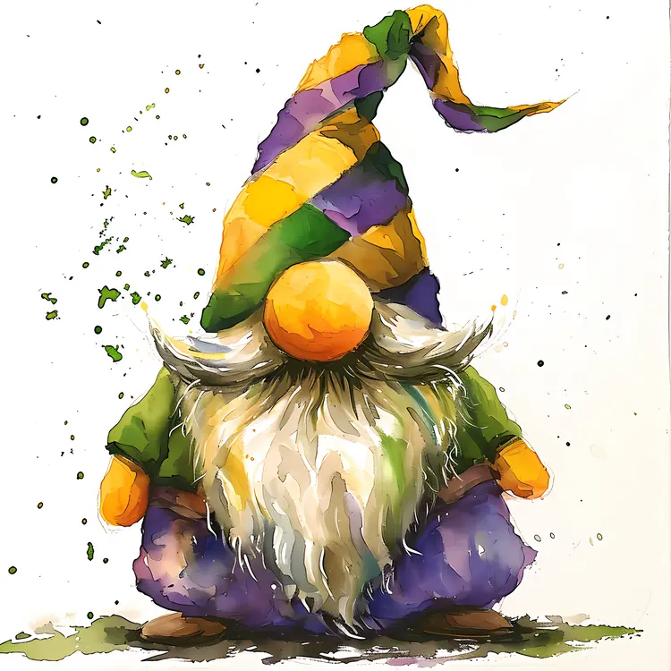 Gnome with Striped Hat