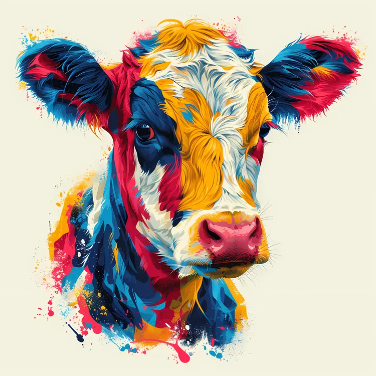 Colorful Cow Head