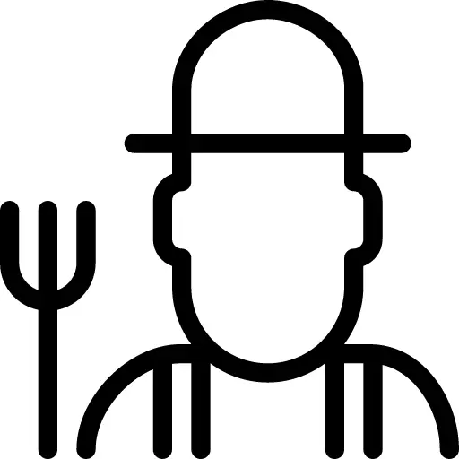 Farmer Outline with Pitchfork