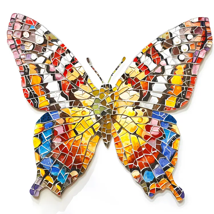 Artistic Mosaic Butterfly