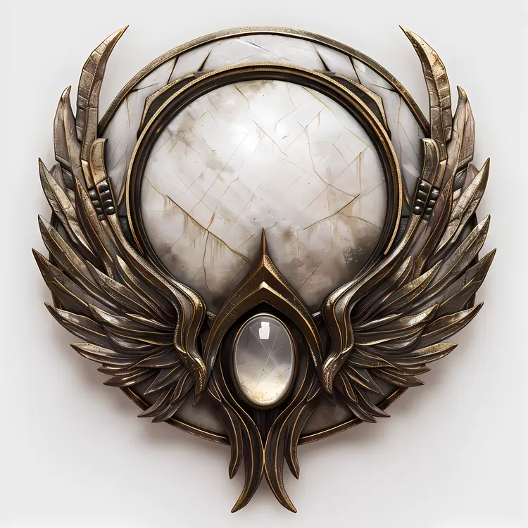 Winged Emblem with Marble Center