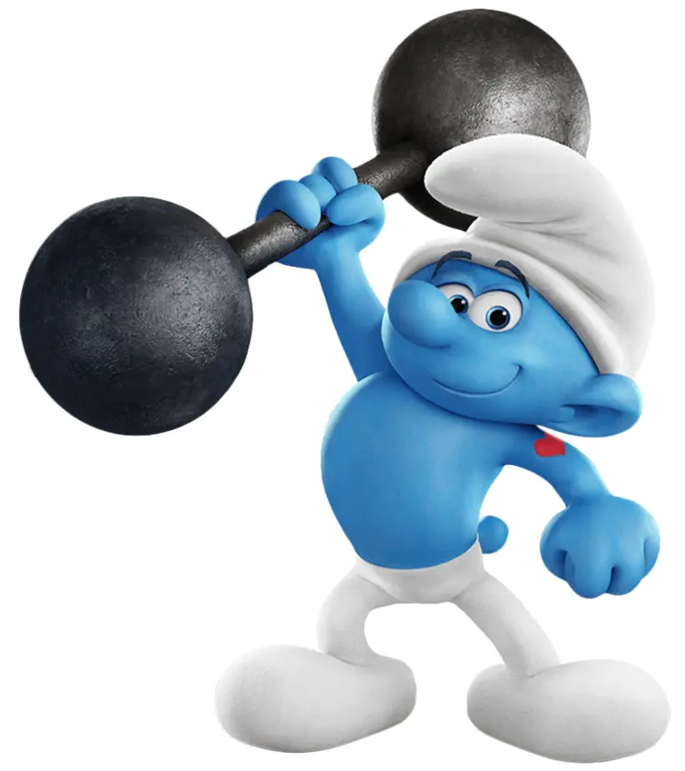 Blue Cartoon Character with White Hat