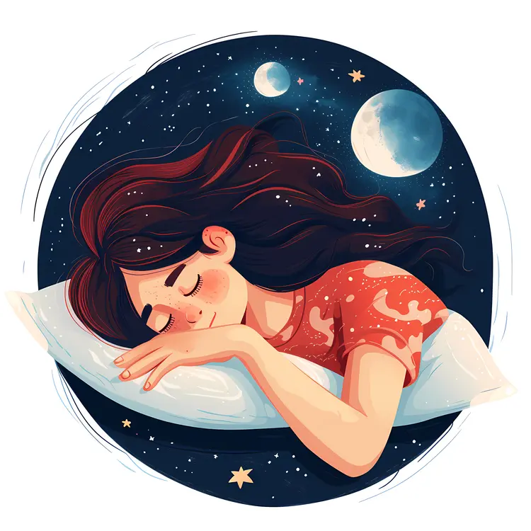 Sleeping Girl in the Night Sky