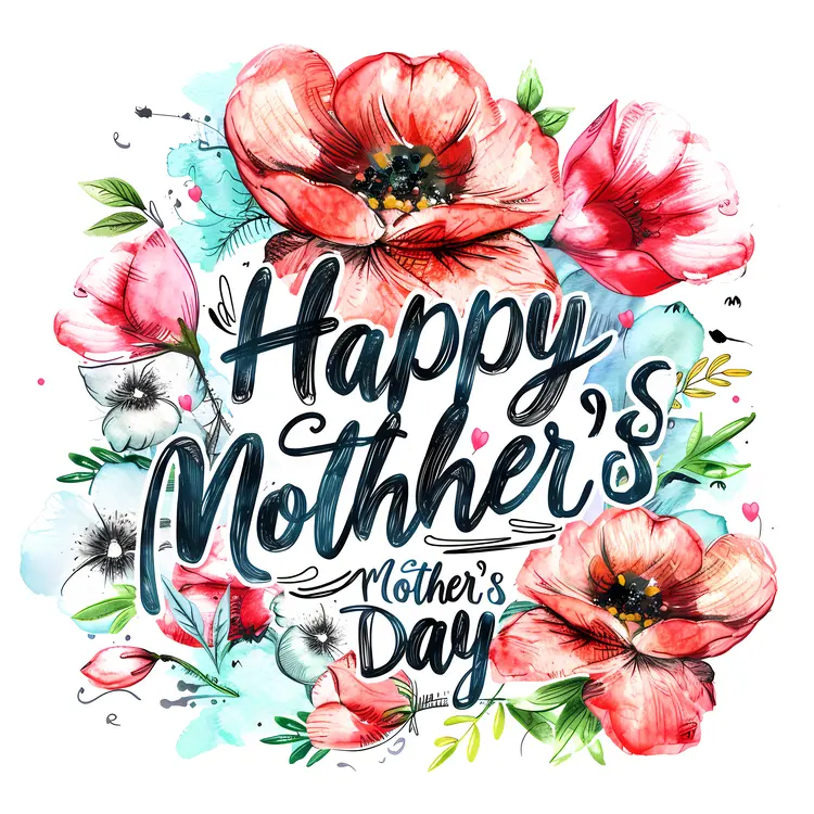 Watercolor Happy Mother's Day Card
