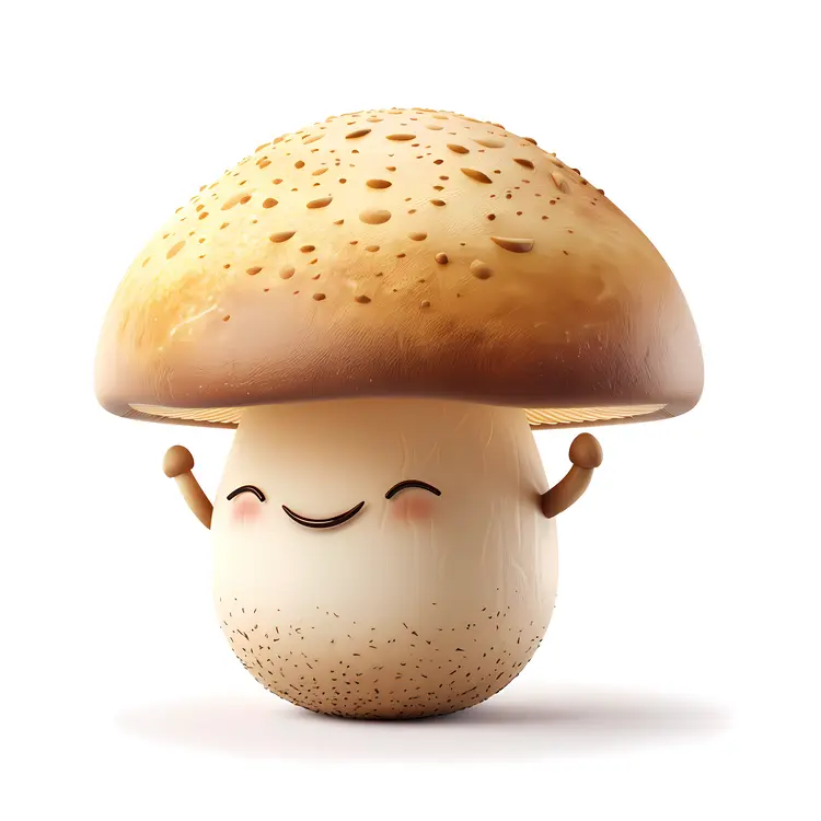 Smiling Mushroom Character