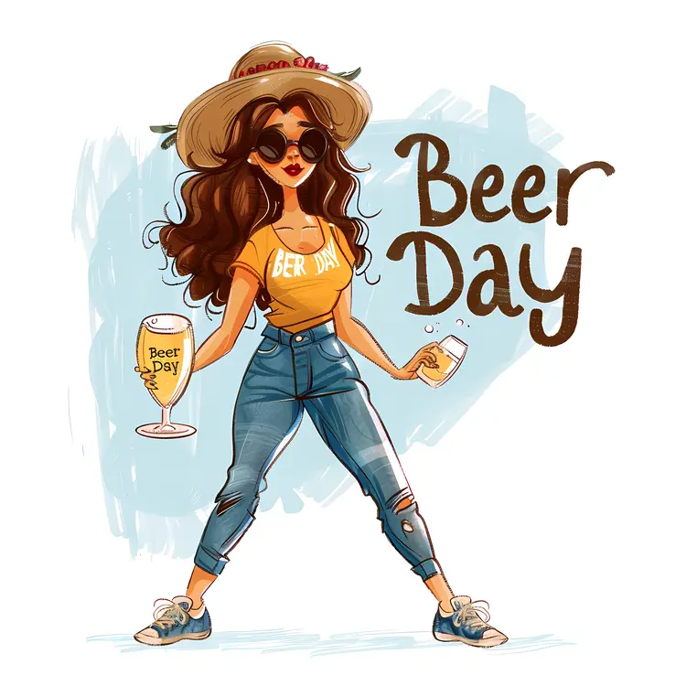 Beer Day Celebration with Stylish Girl