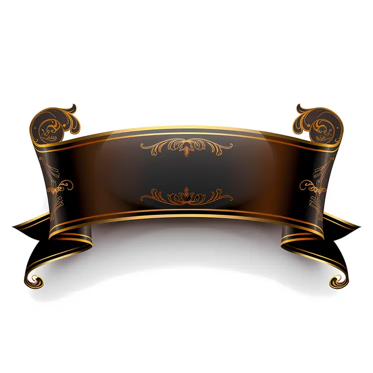 Elegant Black and Gold Ribbon Banner