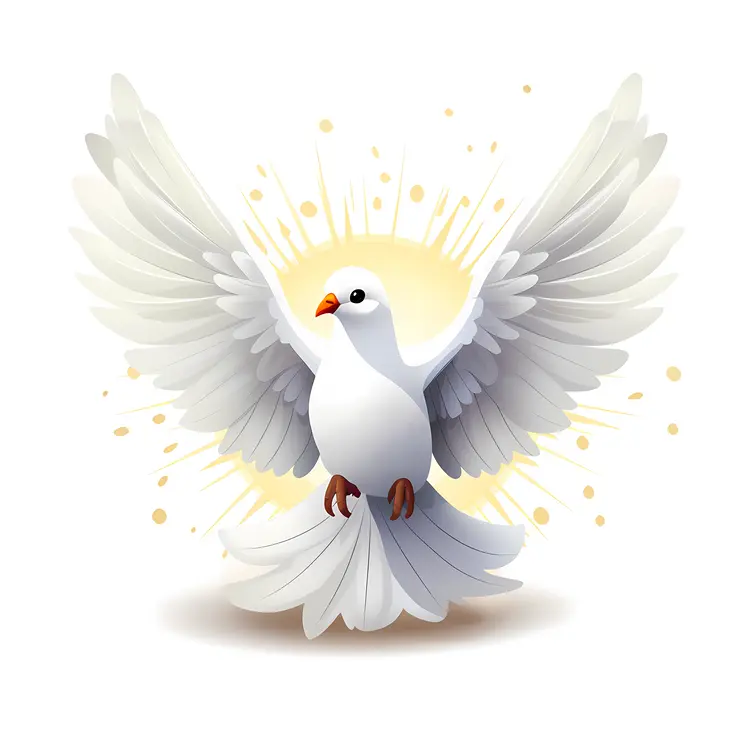 White Dove with Spread Wings