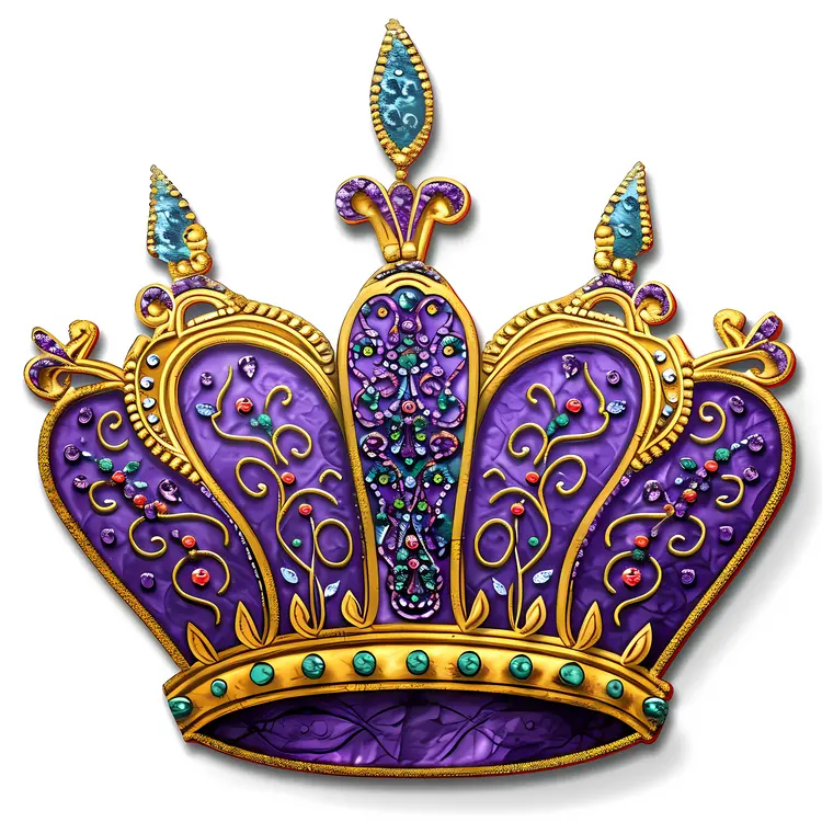 Ornate Purple Crown with Jewels