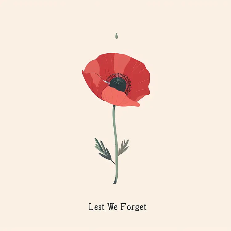 Lest We Forget Red Poppy Flower