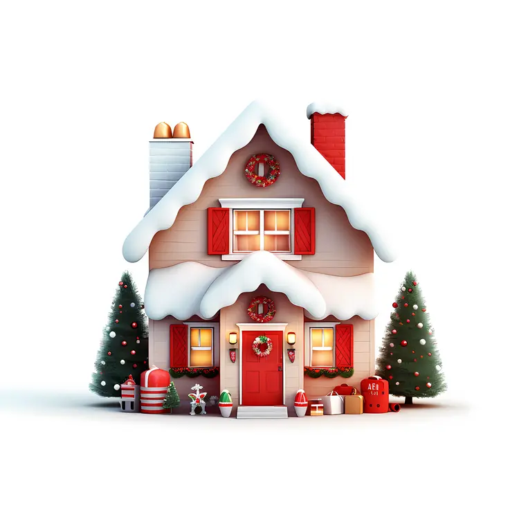 Snowy Christmas House
