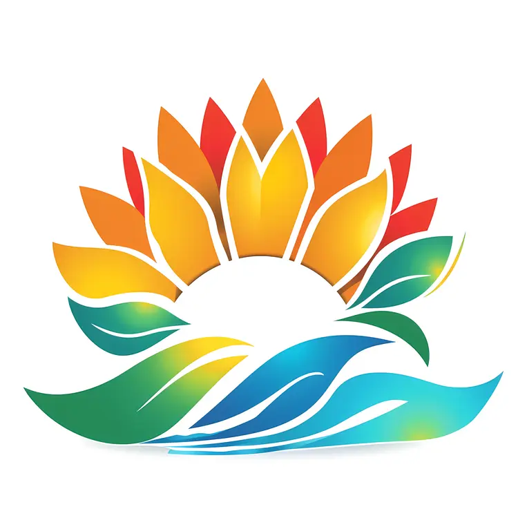 Sunflower and Waves Logo