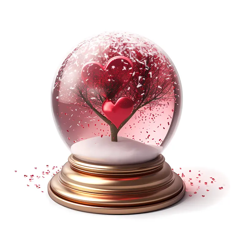Heart Tree in Snow Globe