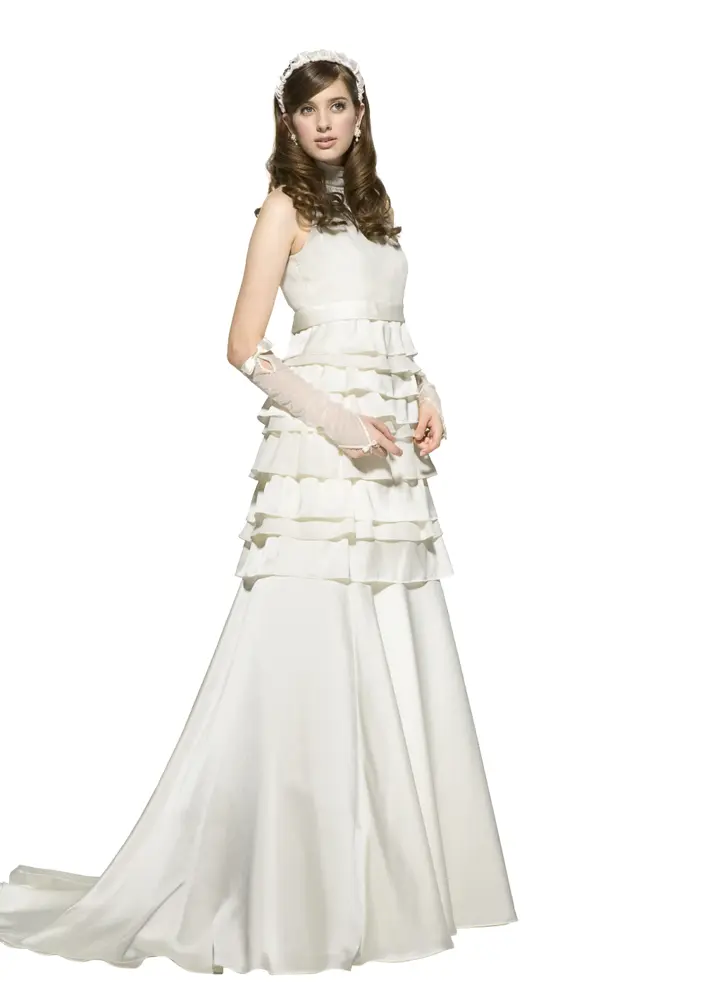 Bride in Elegant Wedding Dress