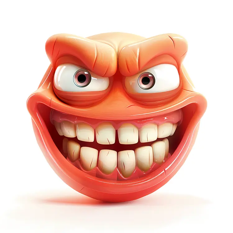 Funny Cartoon Face with Big Smile