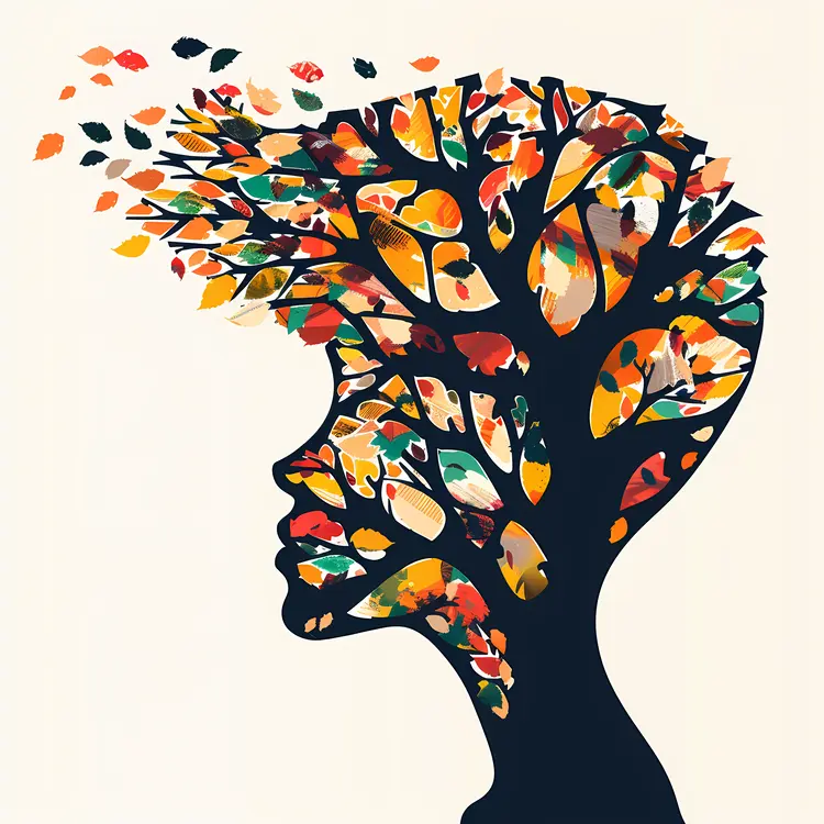 Tree Silhouette with Leaves