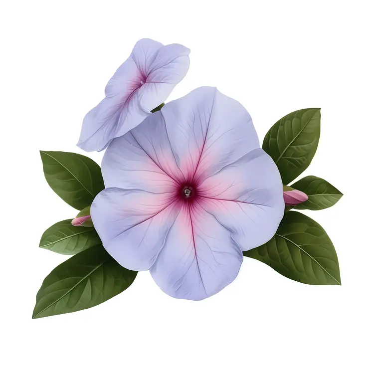 Single Purple Flower with Green Leaves