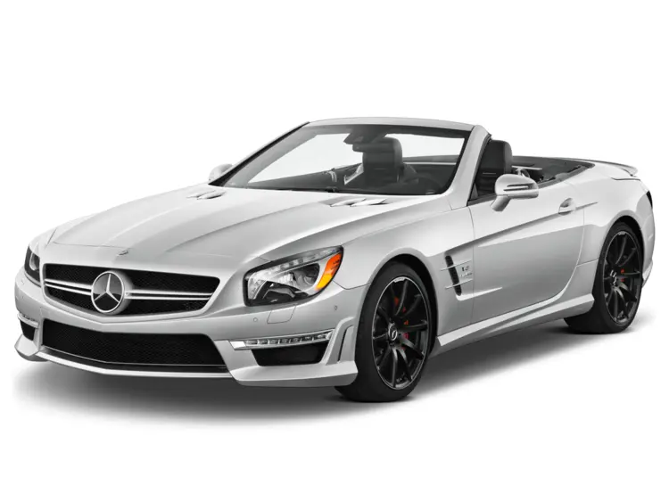 Silver Mercedes Convertible on Transparent Background